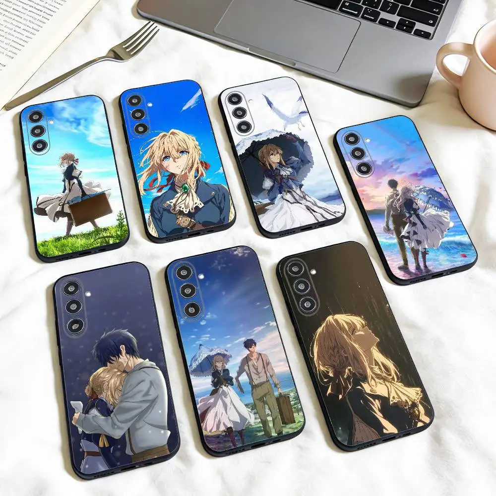 Aesthetic Violet E-Evergarden   phone Case For Samsung Galaxy A73,A72,A71,A70,A53,A52,A51,Others Soft Black Shell