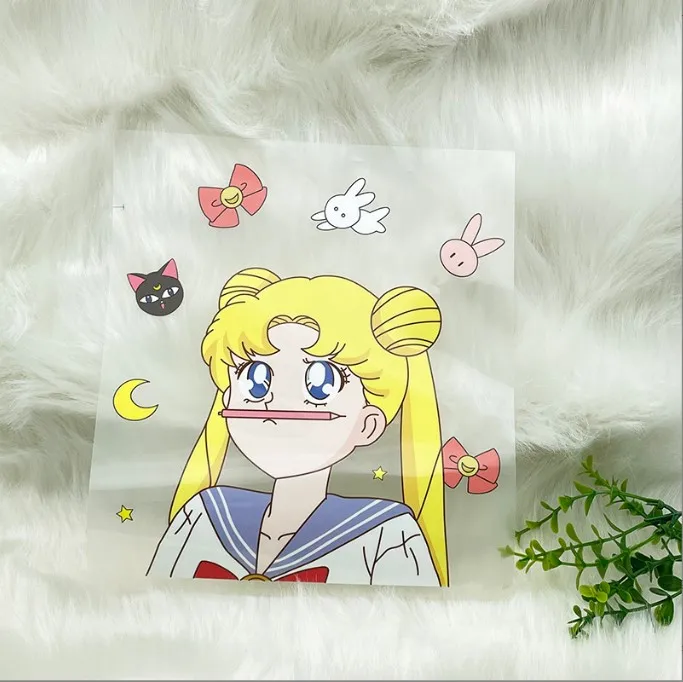 Sailor Moon Patches for T Shirt Clothing Iron on Transfer Cartoon Anime Heat Transfer Stickers Tsukino Usagi Cute Decoration