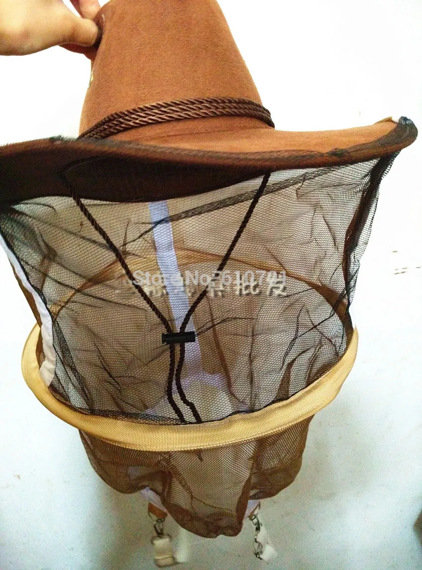 1 PC Folding Ventilated Beekeeping Fishing Veil Hat Fly Net Black Beekeeper Western Cowboy Hat Cap Beekeeping Hat