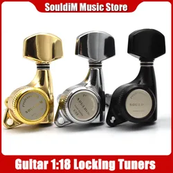 SoulDim 1:18 Guitar Machine Heads Locking Tuning Key Pegs Tuners for TL SG Electric Guitars Chrome