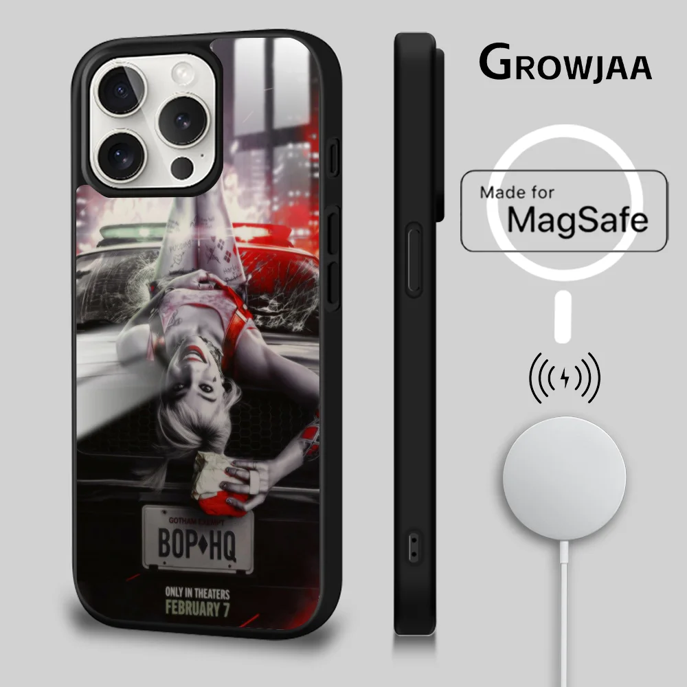 

Movie H-Harley Q-Quinn Phone Case For iPhone 16 15 14 13 12 11 Pro Max Plus Mini Magsafe Mirror Wireless Magnetic Cover