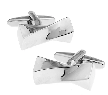 

New Arrival High Quality Men Designer Cuff Links Copper Material Smooth Twisted Cuboid Design Enamel CuffLinks