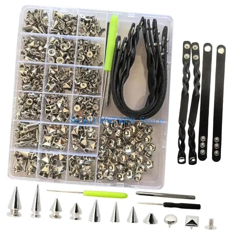 

5asd Gothic Fashion Metal Spikes Set For Belts Collars And Clothing Decoration