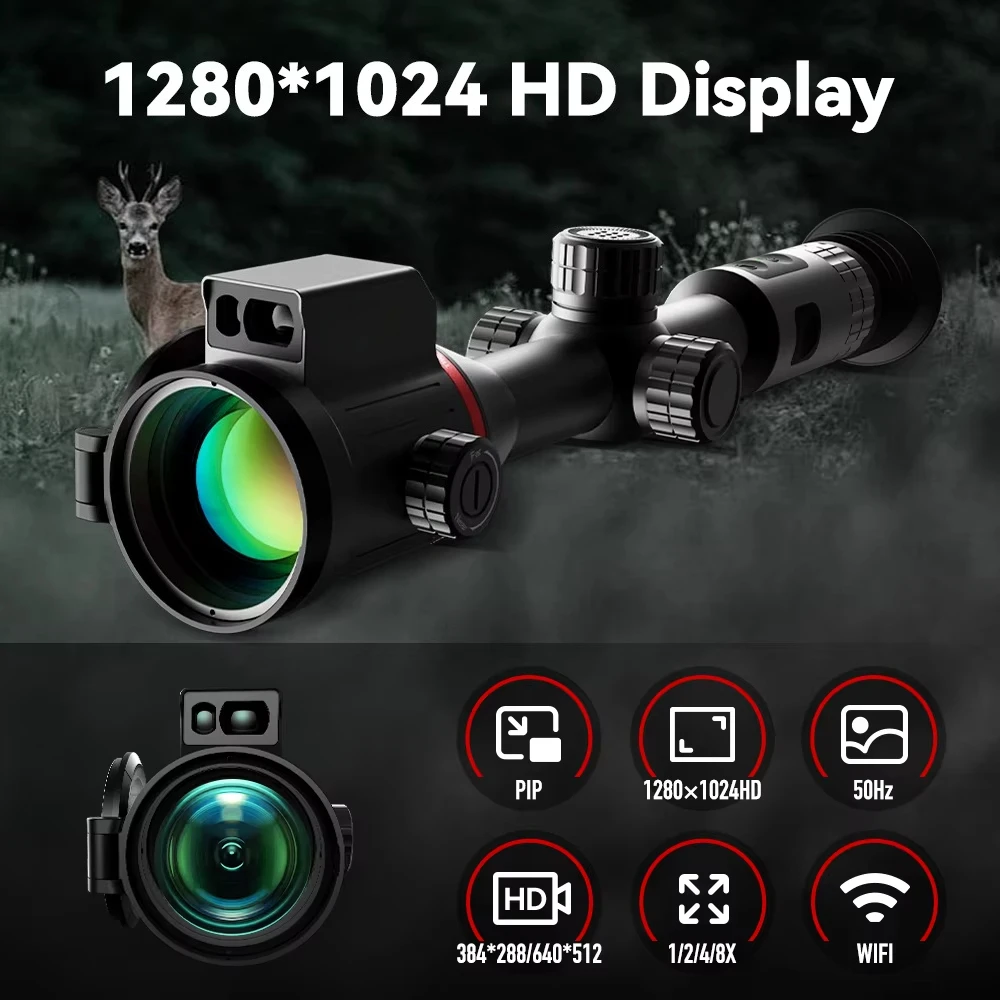 High Precision Infrared Thermal Scope 640*512 Ballistic Calculator Hunting 1200m LRF Night Vision