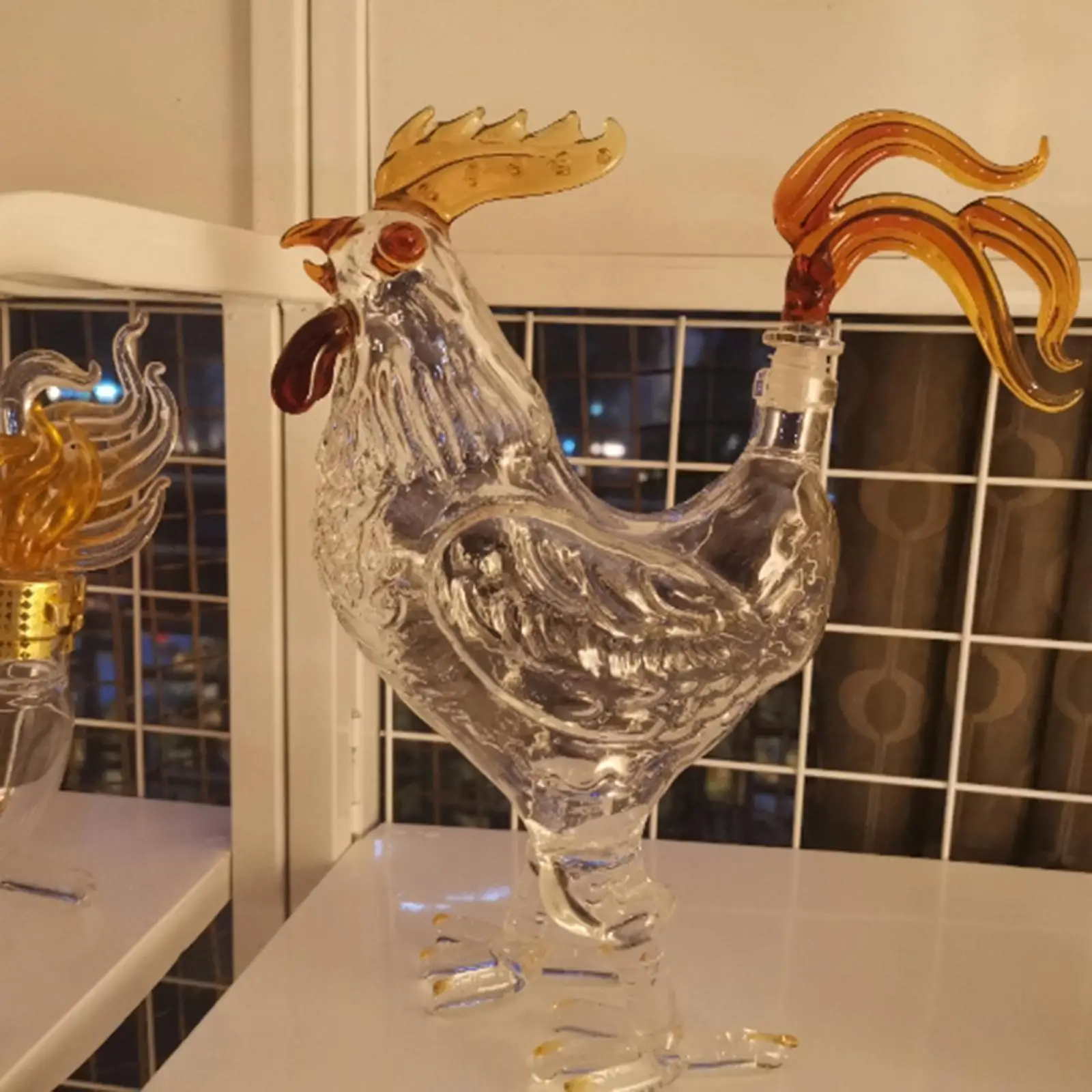 

1000ml Rooster Wine Bottle Decoration Wine Bottle Entertaining Drinkware Glass Liquor Dispenser for Christmas Present