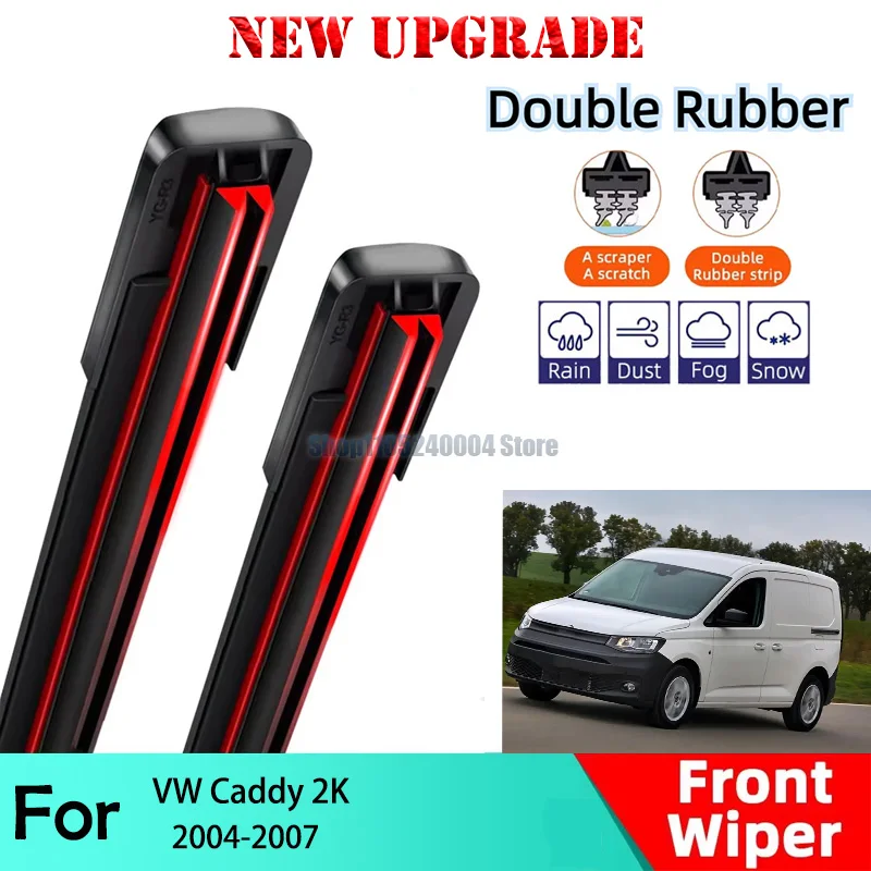 2PCS Car Wiper For VW Caddy 2K 2004-2007 Front Wiper Blades Brushes Auto Accessories 2004 2005 2006 2007  inch 24+19