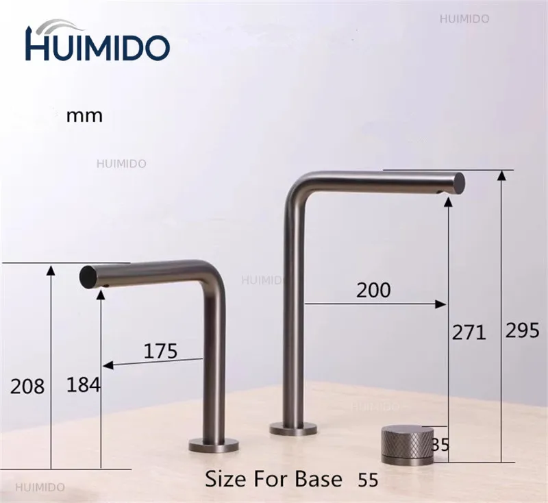 Brushed Gold Bathroom Faucet two holes Grey Basin faucet Sink faucet sink tap Nickel widespread Black basin Tap