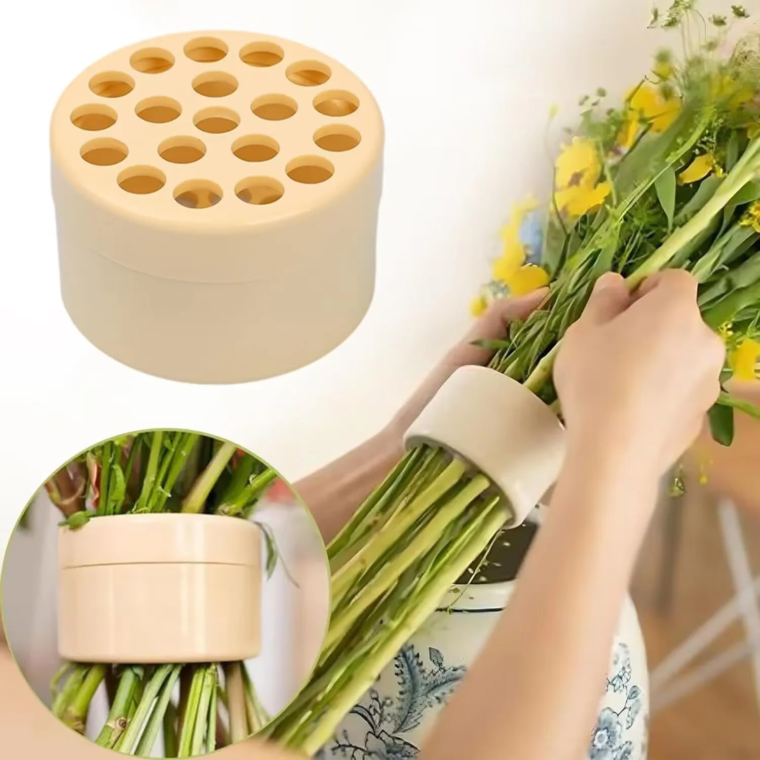 9 & 19 홀 플로럴 프로그 꽃꽂이 용품 재사용 가능한 핀 홀더 신선한 꽃 및 인공 꽃꽂이용