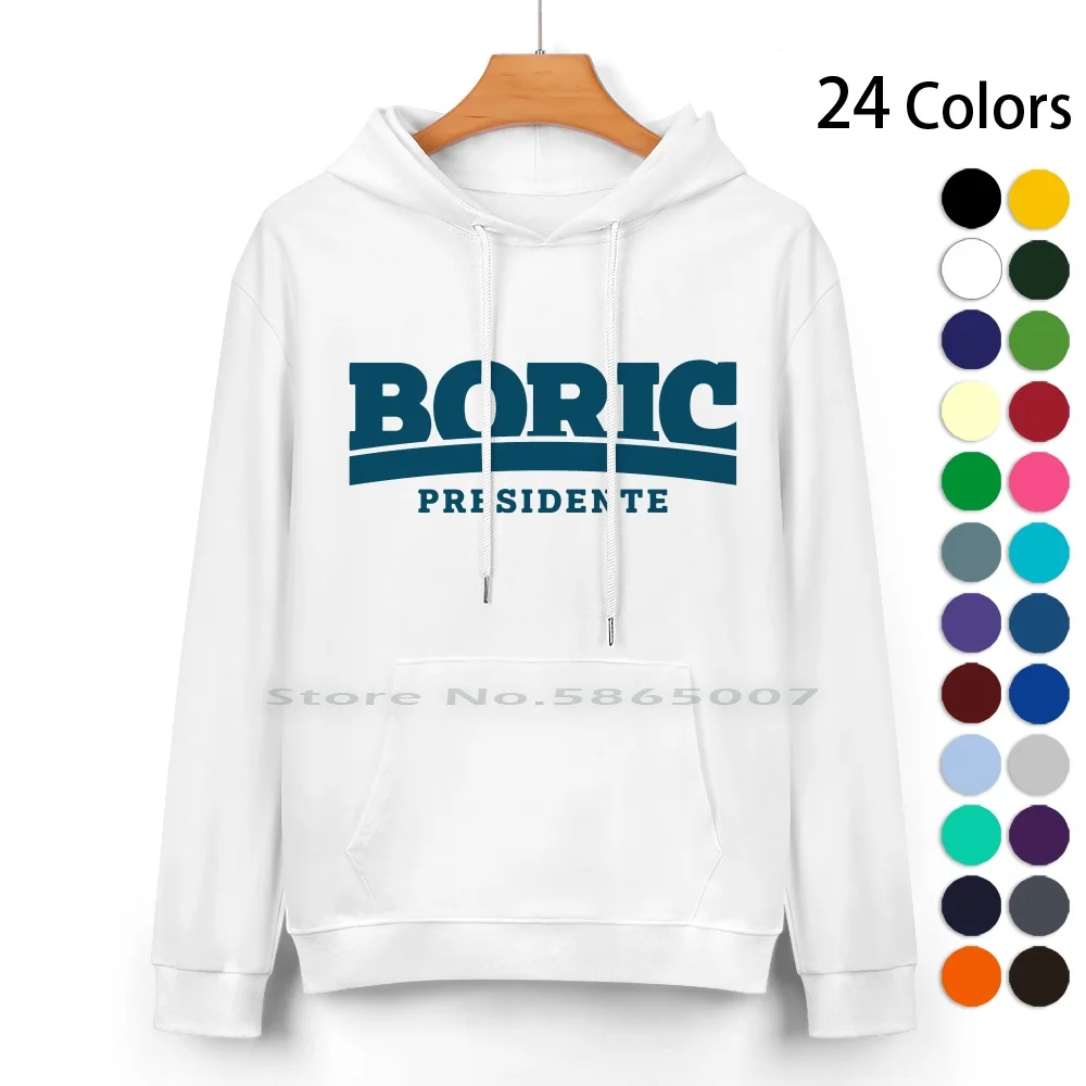 Gabriel Boric Presidente Logo Pure Cotton Hoodie Sweater 24 Colors Boric Presidente President Gabriel Boric Gabriel Boric Chile