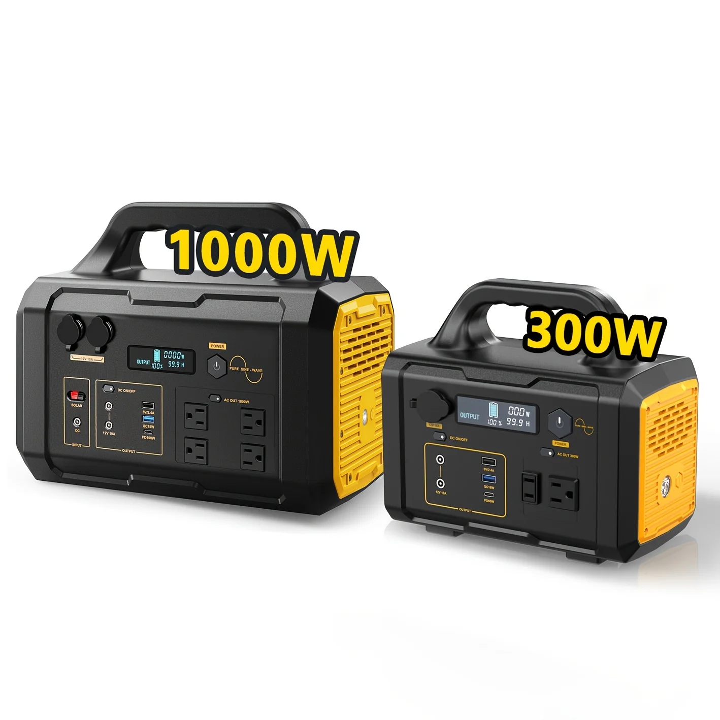 Estación de Energía Portátil de 300W/1000W, Generador Solar de 299Wh/1024Wh con Toma de Corriente Alterna/2 Puertos de Corriente Directa/3 Puertos USB, Batería de Respaldo/Fuente de Alimentación para Viajes al Aire Libre, Campamentos, Emergencias, Supervivencia, Caza, Pesca (Paneles Solares no Incluidos)