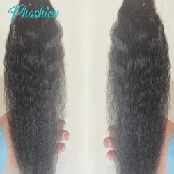 Phashion Real HD 2x6 Kim K 26 28 Inch Kinky Straight Deep Parting Yaki Lace Closure 100% Human Hair Transparent Lace Remy Hair