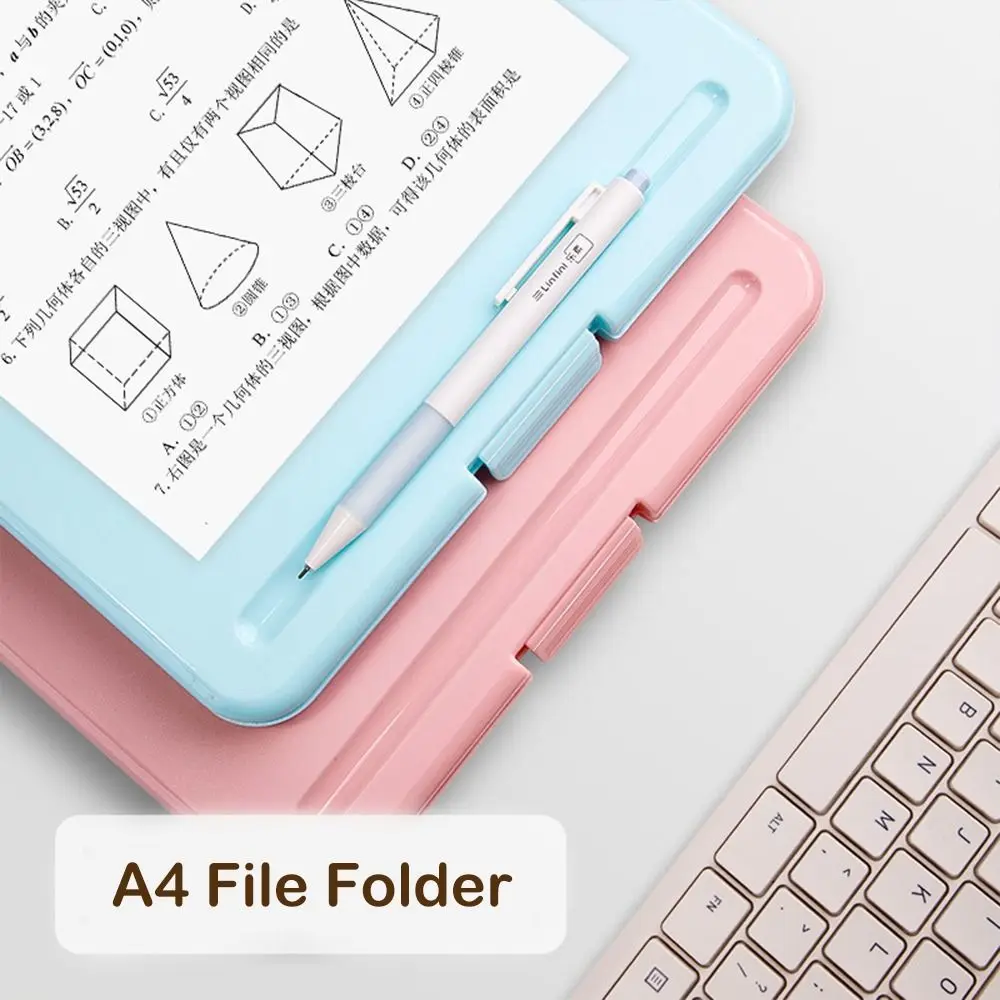 

Large Capacity A4 File Clipboard Box Case A4 File Folder File Storage Writing Clipboard Waterproof Plastic Memo Clip Board