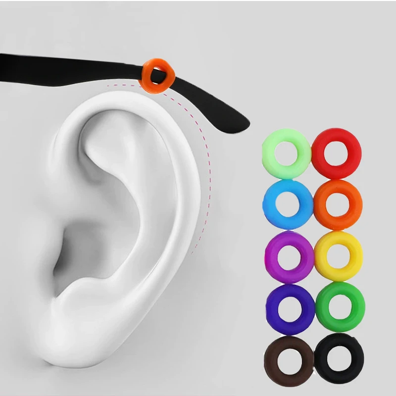 10Pcs/set Round Glasses Anti-slip Silicone Ear Grip Ear Hook Stopper Bracket Fastener Eyewear Hold Accessories