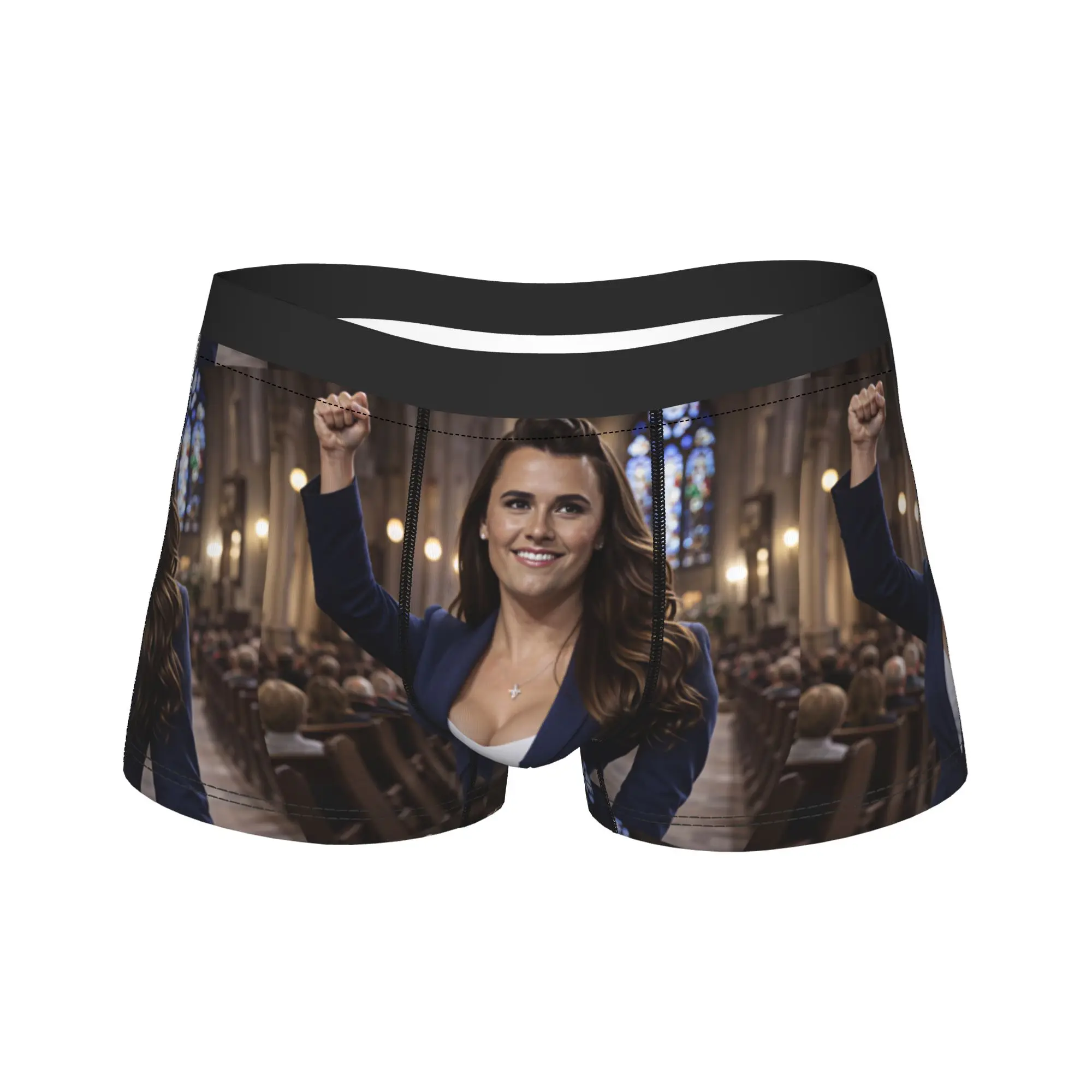 Charlie Kirk Church Power Pose Meme Boxer Brief  Underwear Quality Men's Comfortable Trunk Pattern Large Size Underpants