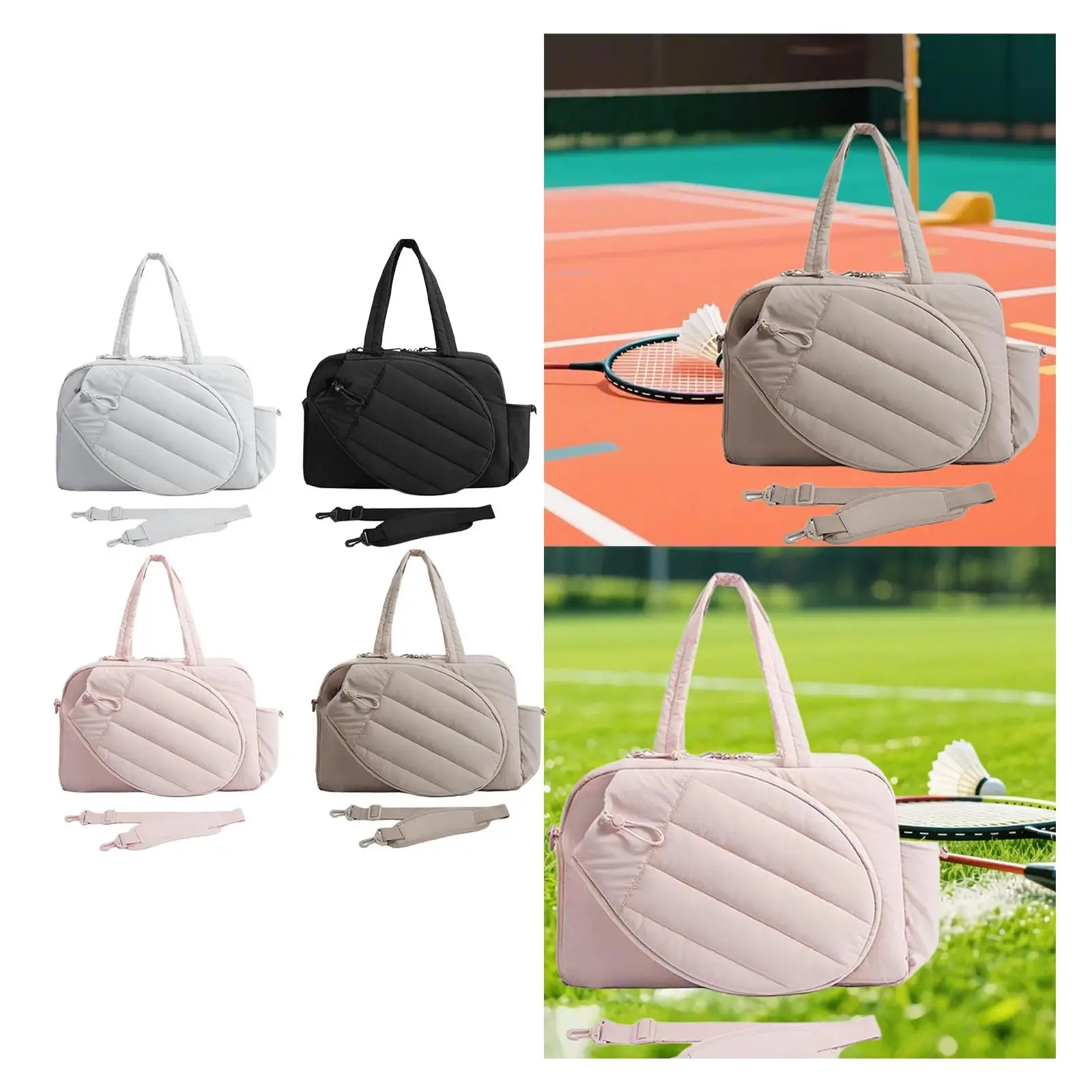 

Сумка для теннисных ракеток со съемным плечевым ремнем Сумка для весла Pickleball Сумка для переноски ракеток для бадминтона Спортивное оборудование для взрослых