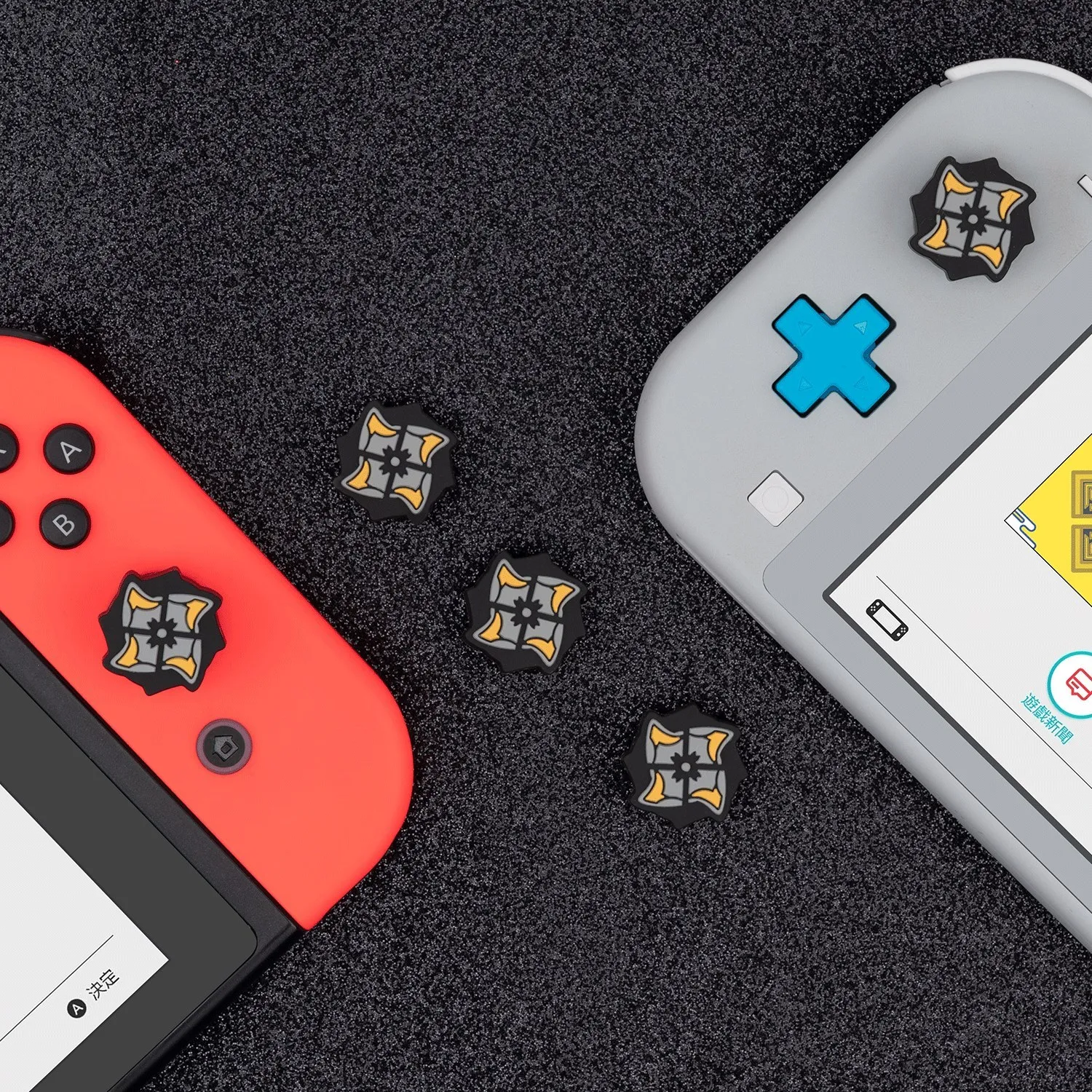 Tapas de Joystick para Nintendo Switch y Switch Lite, cubiertas de Thumbstick Shuriken negras geniales para Nintendo Switch OLED NS, accesorios
