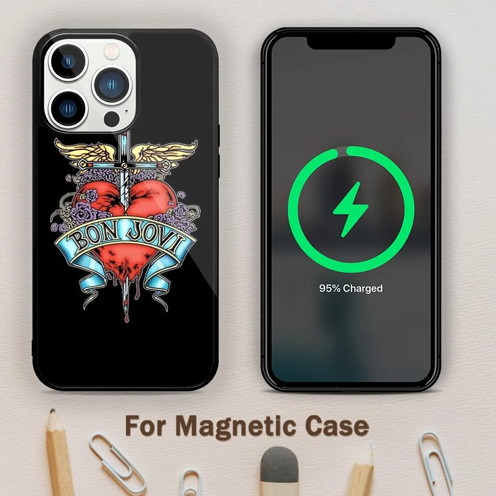 B-Bon J-Jovi Band Phone Case For Magnetic Attraction iPhone 11 12 13 14 15 Mini Pro XS Max X S Plus XR Shell