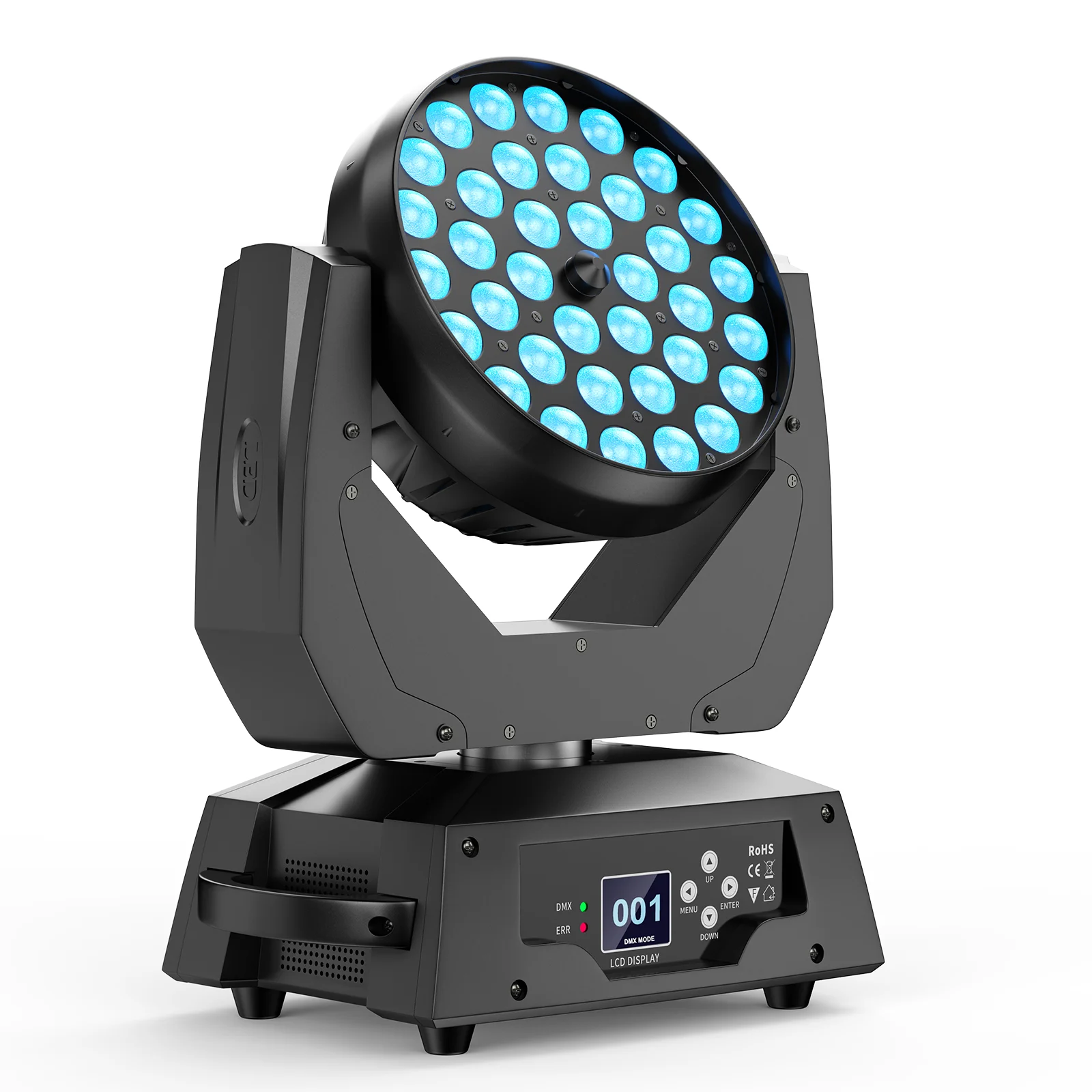 Projecteur LED mural étanche RGBW 250W, DMX512 4/9 canaux sélectionnables avec effet flash stroboscopique, éclairage de scène extérieur pour DJ, discothèque, mariage, événements
