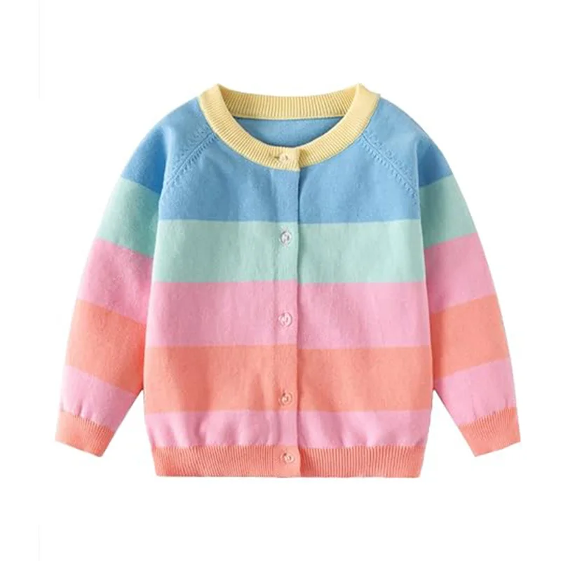 Little Hand Girl's Knit Sweater Cardigan Long Sleeve Button Up Jacket Coat Toddler Kids Sweaters for Spring Autumn 4-7 Years