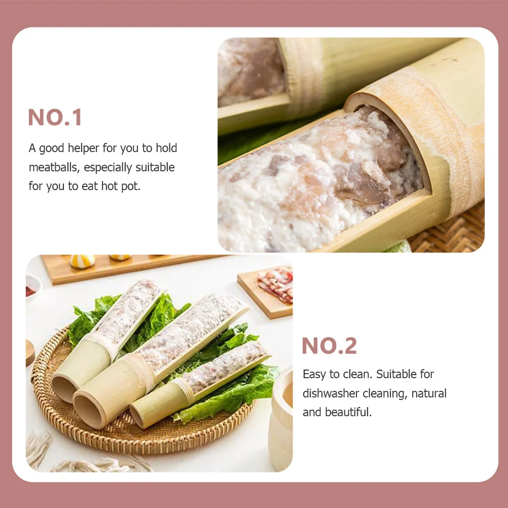 

1 set 1 Set Bamboo Shrimp Paste Maker Kitchen Meatball Molds Tool For Hot Pot Diy Cooking Dishwasher Safe Multi Purpose Home