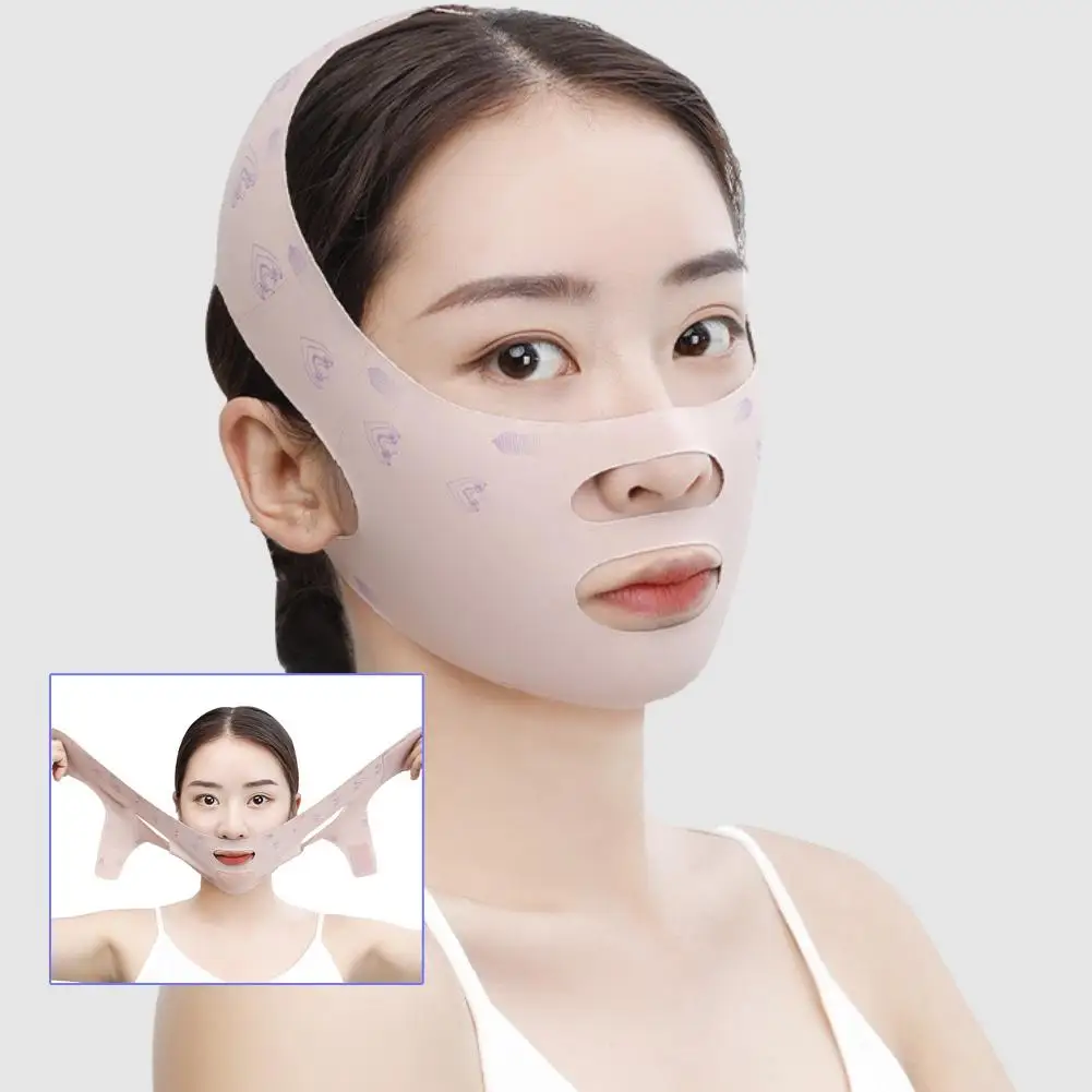 Anti Bandage Face Slimming Strap, Reduzir o Chin Duplo, V Face Adesivos, Cinto de Pescoço, Oval, W1t8