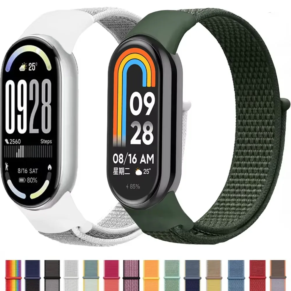 Nylon strap For Xiaomi Mi band 10 9 8 Sports smart bracelet breathable replacement wristband For Mi band 9 8 watchband accessory