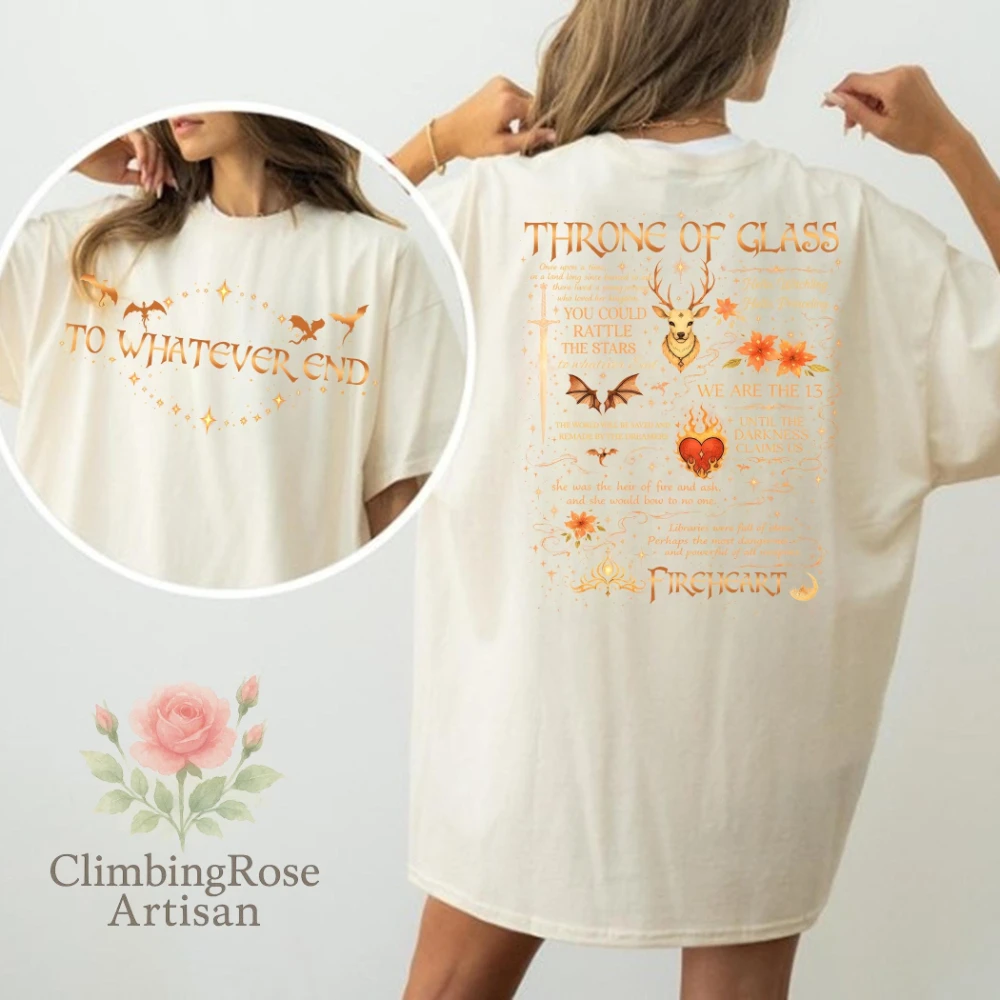 Thron aus Glas Aelin Die Dreizehn T-Shirt SJM-inspirierte Fan-Kunst Fantasy-Leser-T-Shirt Buchliebhaber-Ästhetik Bedruckbares Design T-Shirts – Detail 9