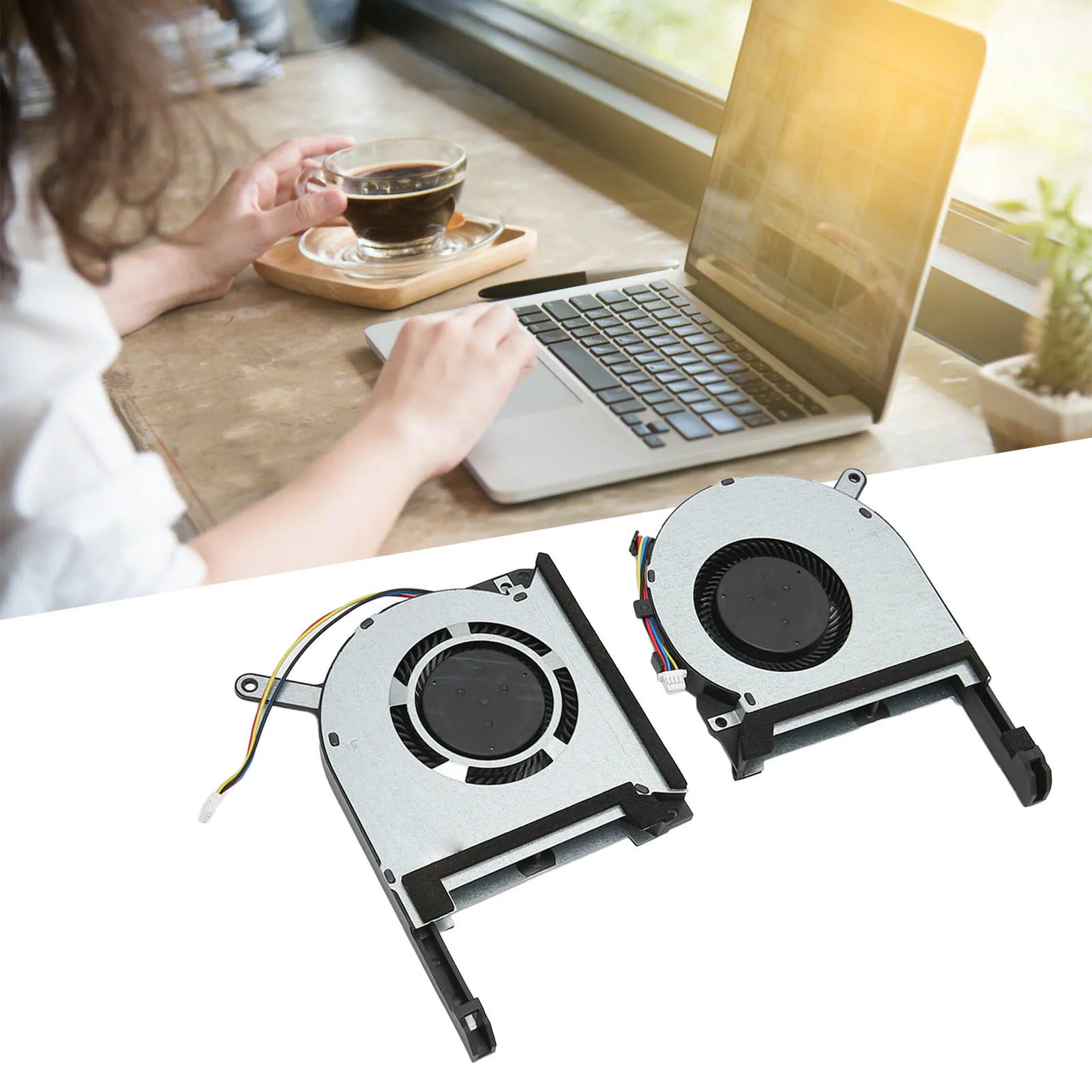 

CPU GPU Cooling Fan 4 Pin Good Heat Dissipation Laptop Cooling Fan for Asus TUF Gaming FX505DU for FX505DY for FX505DD CPU Fan