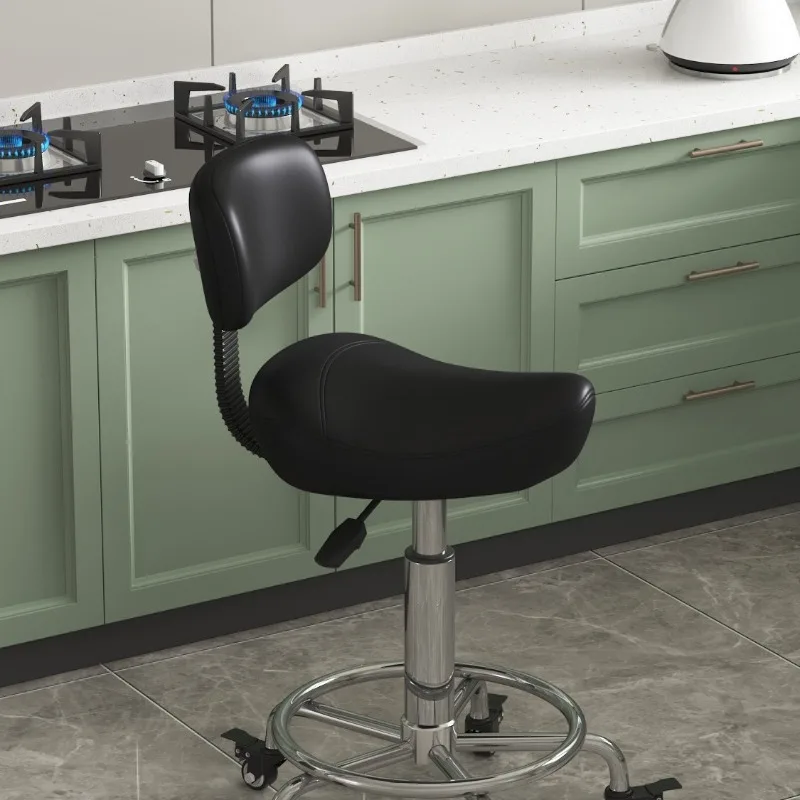 Upgraded kitchen saddle chair backrest lift swivel chair pulley cooking chair barber stool for cooking cash register