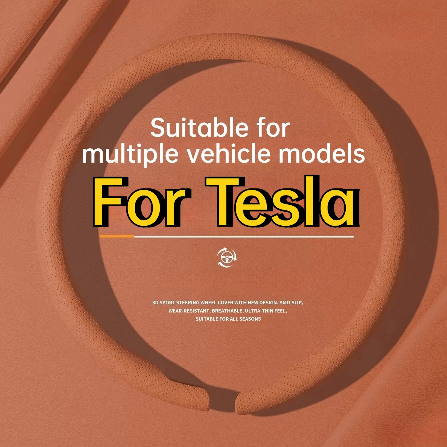 For Tesla Model 3 Y S X New Refreshed Version Ultra-thin Anti-slip All Season Steering Wheel Cover Interior Accessories