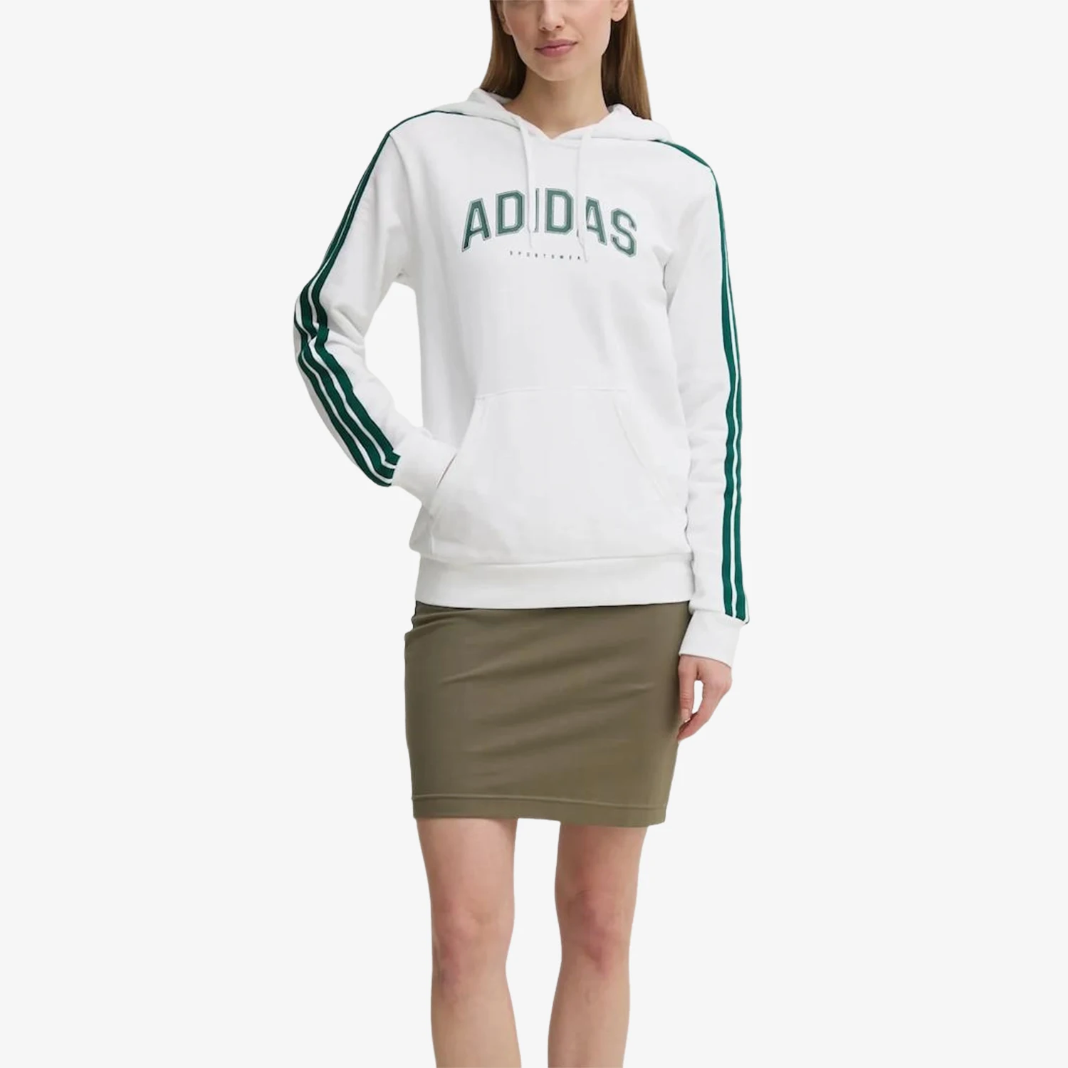 Adidas genuine sports series long sleeved hooded sweatshirt women's hooded sweatshirt JV9149