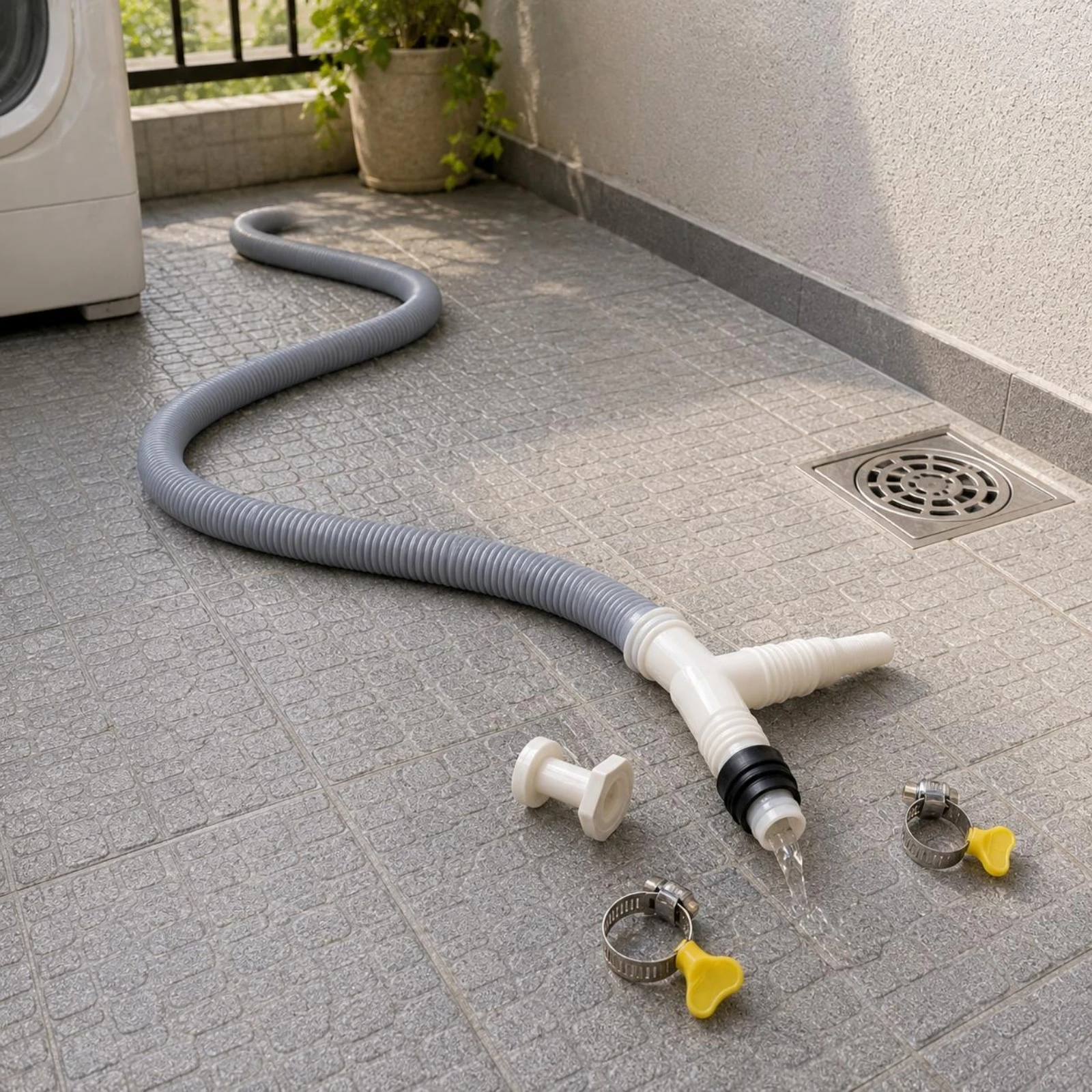 Y-Shaped Hose Connector Assembly Multi-Outlet Washing Machine Drain Hose Connector Washing Machine Drain Tee Easy Installation