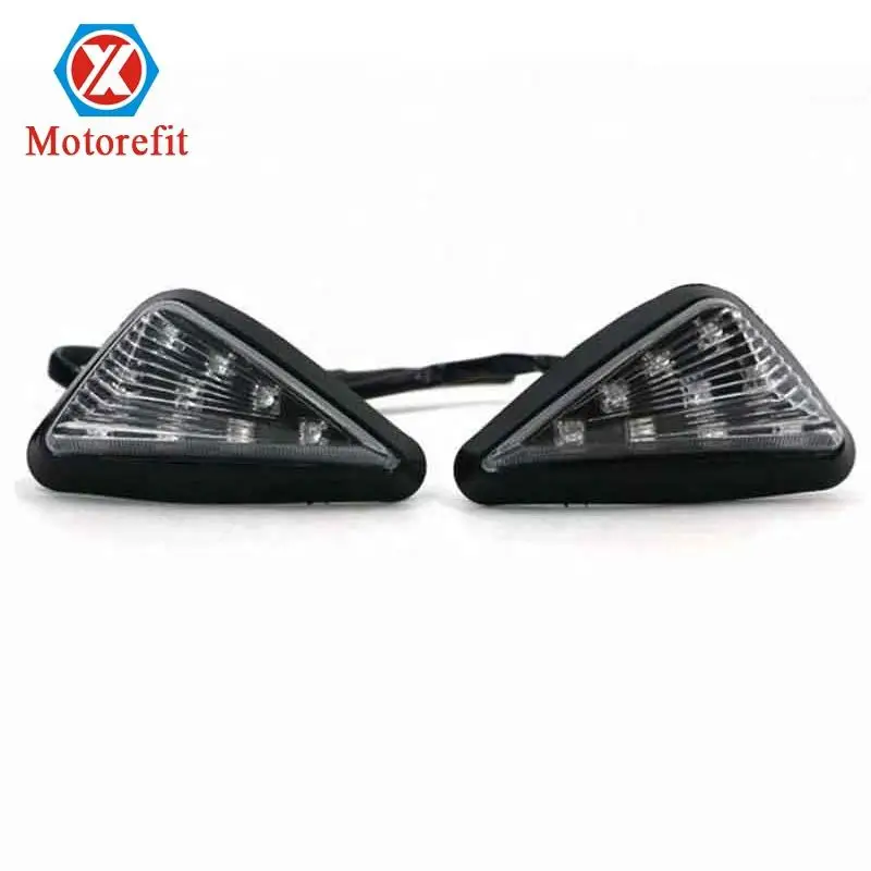 

Triangle Flush LED Motorcycle Turn Signals Blinkers Indicator Lights 1 Pair (Red/Blue/Amber/White )