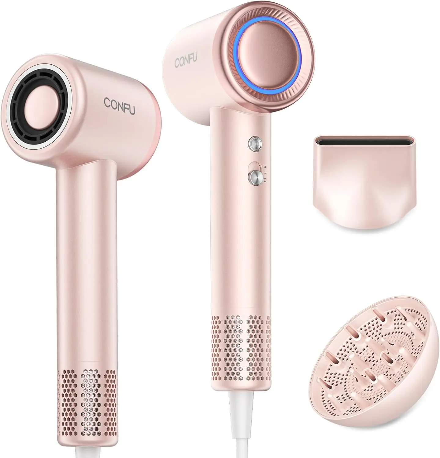 

Профессиональный ионный фен с диффузором для быстрой сушки, высокоскоростной фен, идеально подходит для кудрявых волос, для дома и путешествий