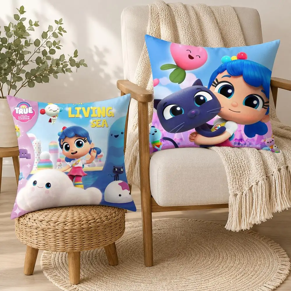 Anime True Rainbow K-Kingdom Cushion Cover Square Decorative Throw Pillow 40x40cm For Sofa Bedroom Living Room Home Decor
