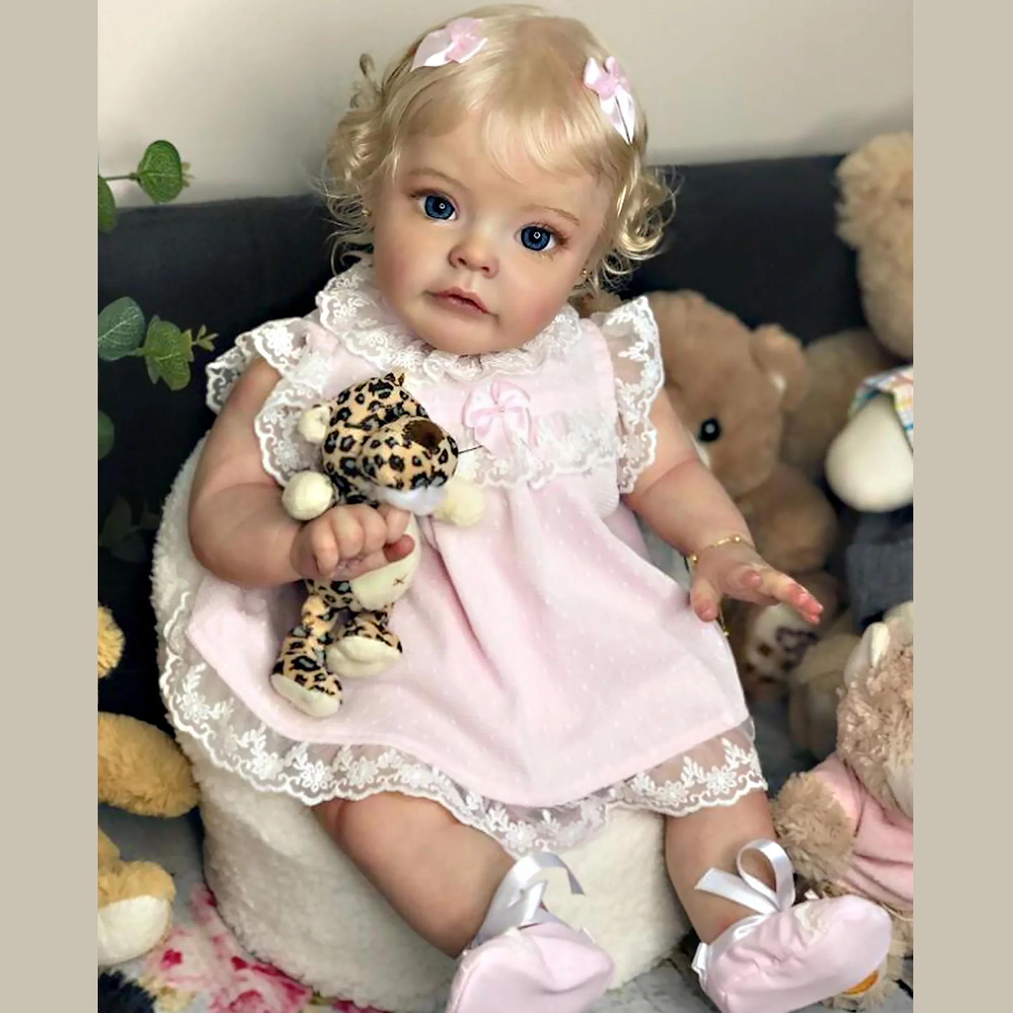 Sue-sue Bebé Reborn Dolls 18 Inch 3D Painted Lovely Princess Baby With Rooted Hair Doll Toys Muñecas Para Niñas