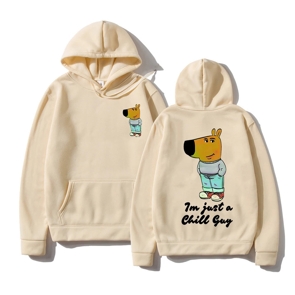 Sudadera con capucha con estampado de Just A Chill Guy, divertidas sudaderas con capucha para hombre y mujer, jersey de lana de invierno Unisex estético Harajuku, sudadera para regalo del día