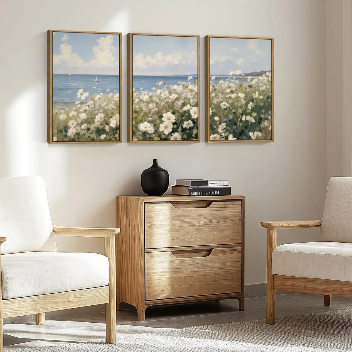 3pcs/Set Minimalist Floral Canvas Printing Wall Art, Luxury Posters, Living Room, Bedroom, Office, Corridor Decorative Paintings