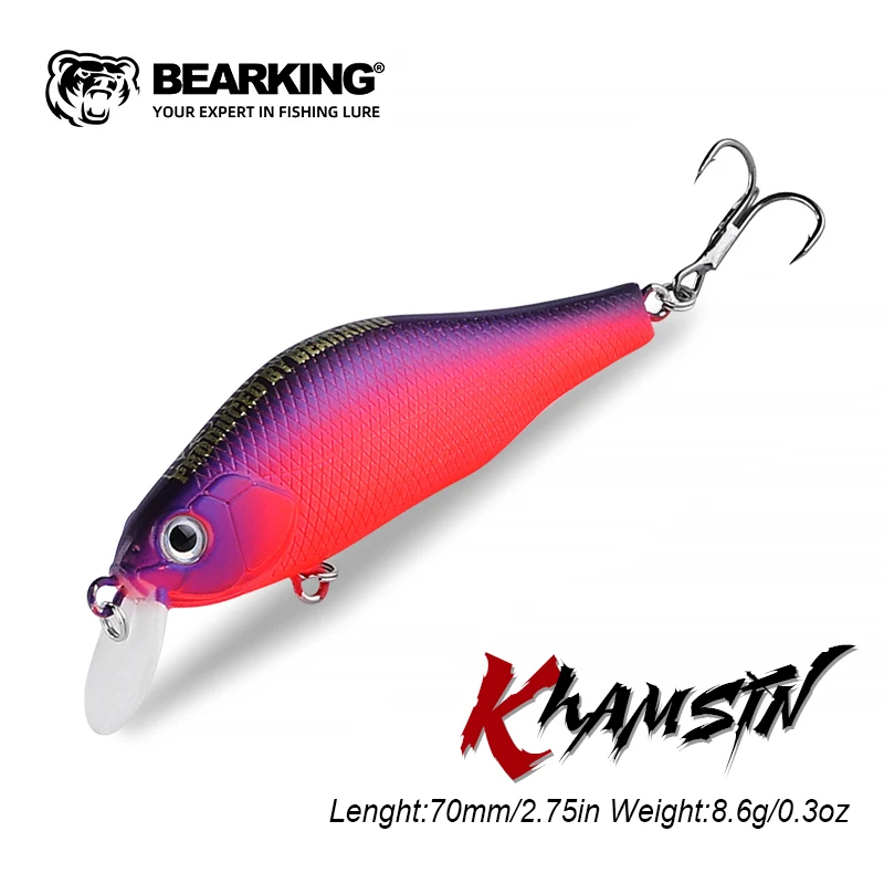 BEARKING New 70mm 8.6g  Tungsten system fishing lures minnow wobbler quality fishing tackle 10 colors to choose from