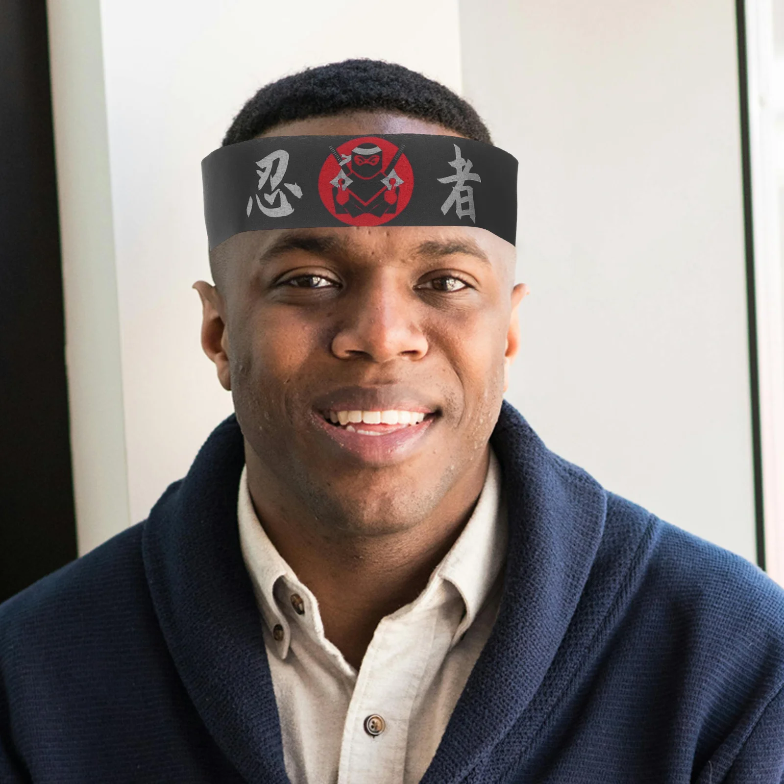 

2pcs Ninja Print Headband Japanese Style For Karate Sushi Chef Costume Breathable Fitness Headwear Men Women Party Favor