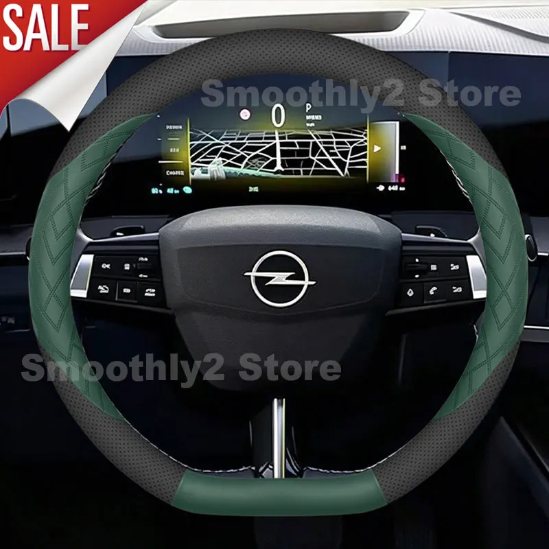 Leather Car Steering Wheel Cover For Opel Astra GS Line Corsa GS 2024 2023-2019 Interior Accessories
