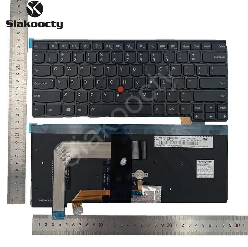 Imagem -06 - para Lenovo Thinkpad T460s T470s Teclado us Backlit 01en682 01en723 Novo