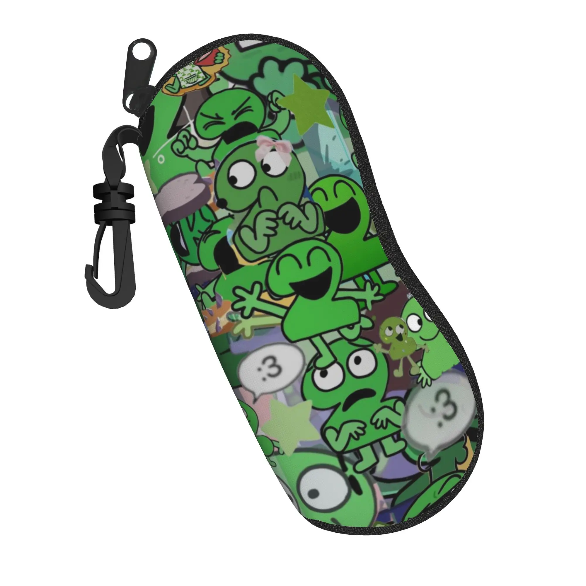 Kawaii BFDI Battle for Dream Island Glasses Case Portable Zipper  Sunglasses Storage Box Anti-Pressure Eye Contacts Case