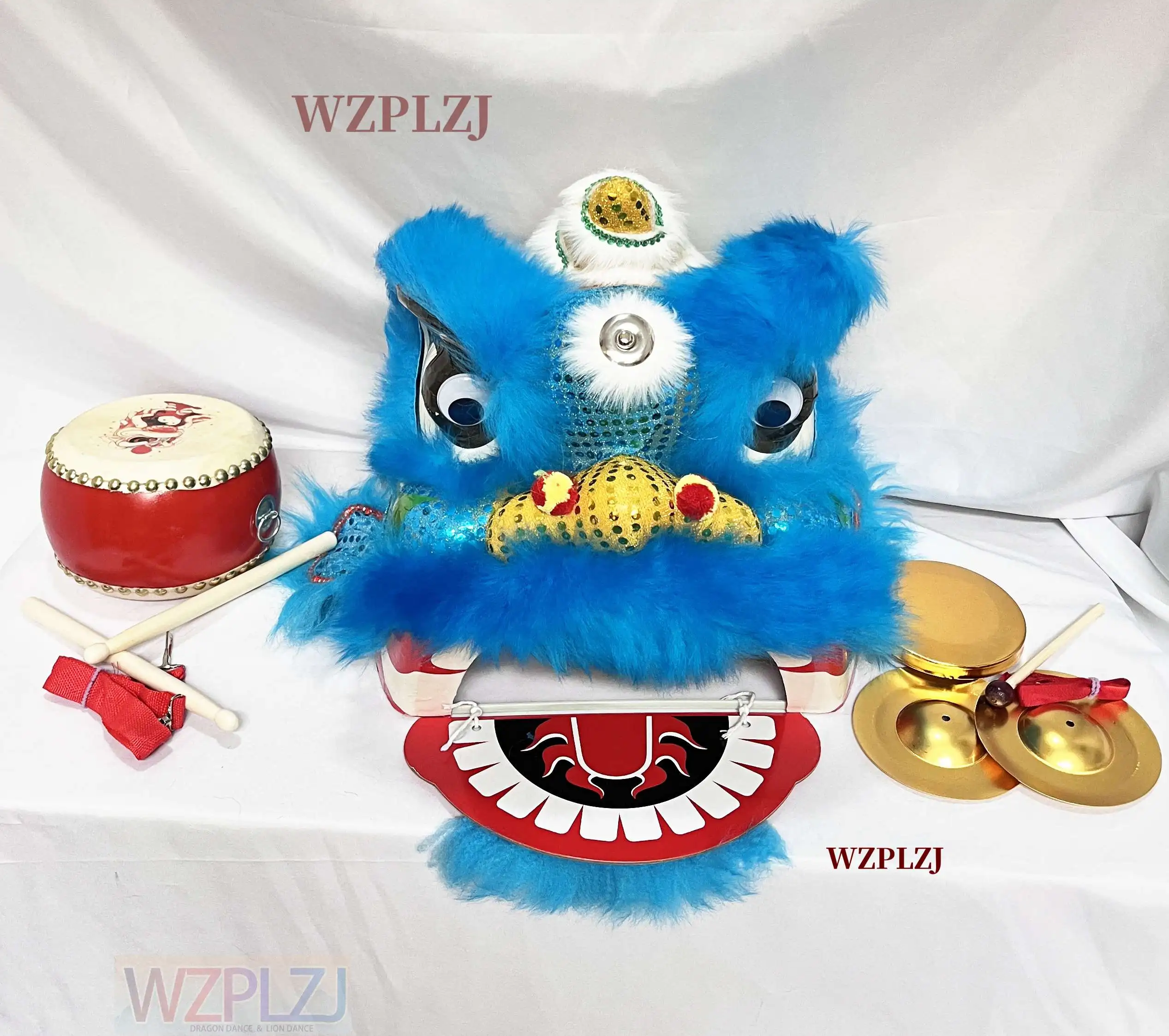 

Blink 3-5 age Royal 12 inch Kid Lion Dance Gong Drum Mascot Fancy Costume Cartoon Props Event Game Outfit Festival Carnival