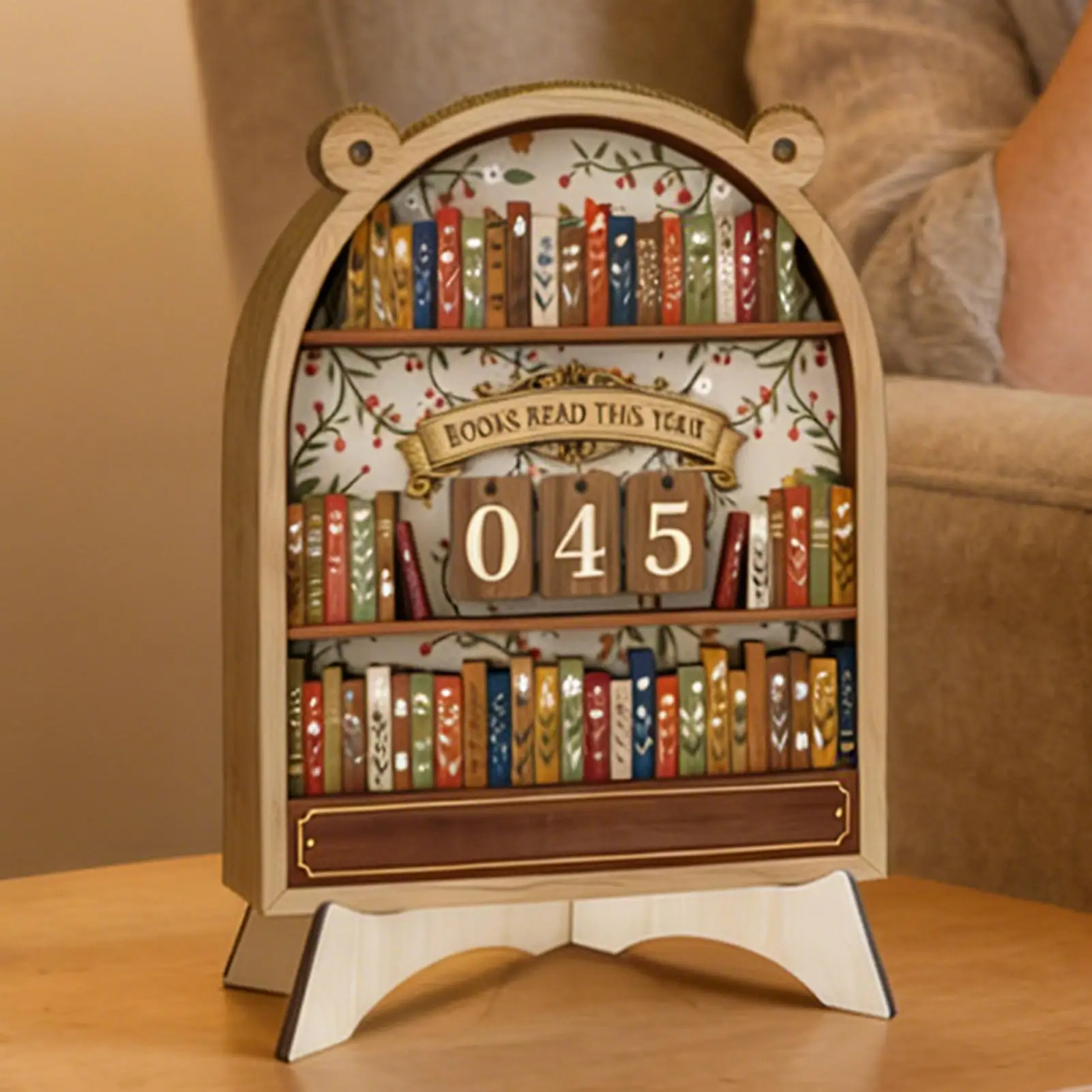 Wooden Book Tracker Sign Bookshelf Decoration Books Read Tracker for Library Reading Nook Study Corner Home Living Room Decor