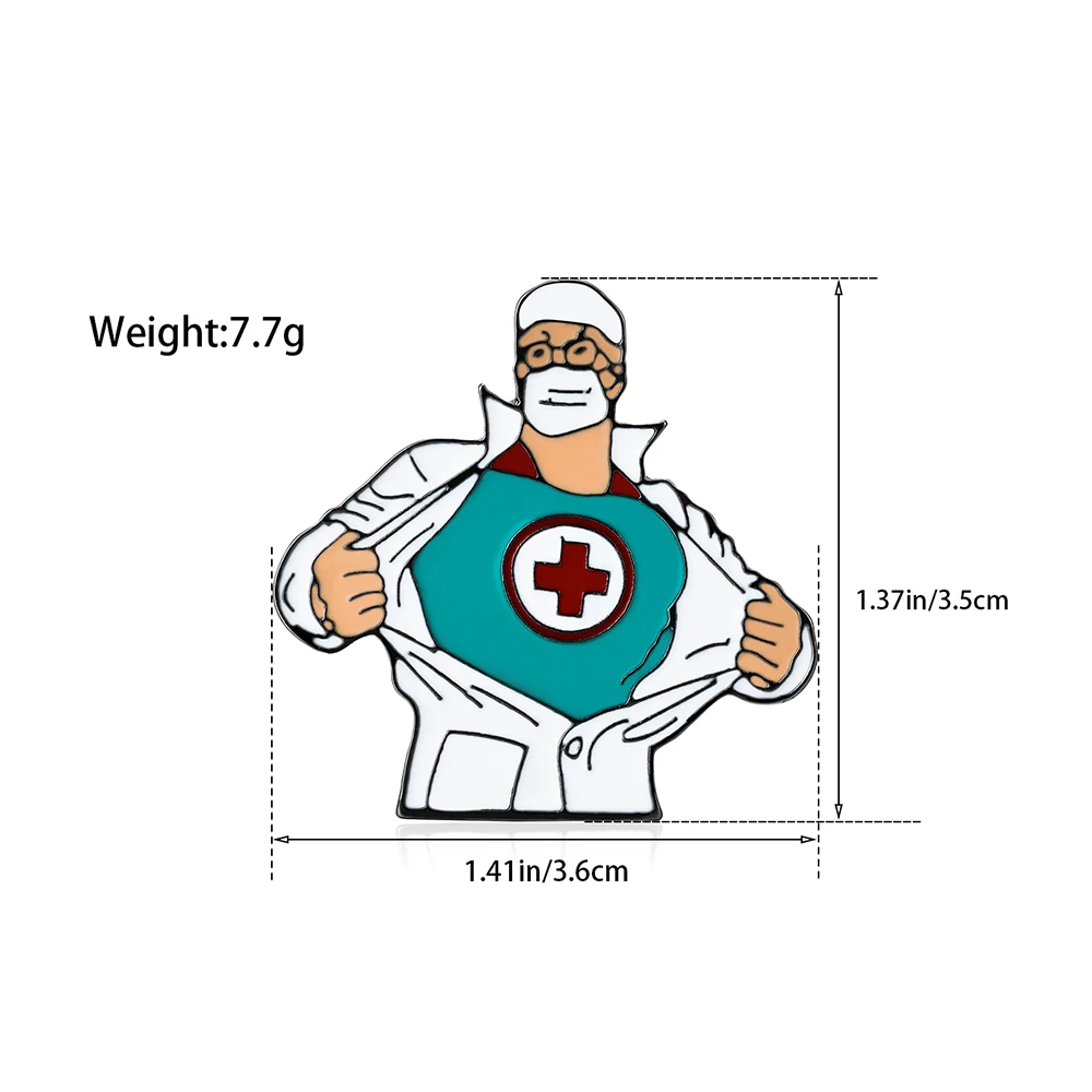 DCARZZ Medical Super Doctor Enamel Pin Backpack Lapel Badge for Nurse Surgeon Medicine Student Jewelry Accessories Gifts