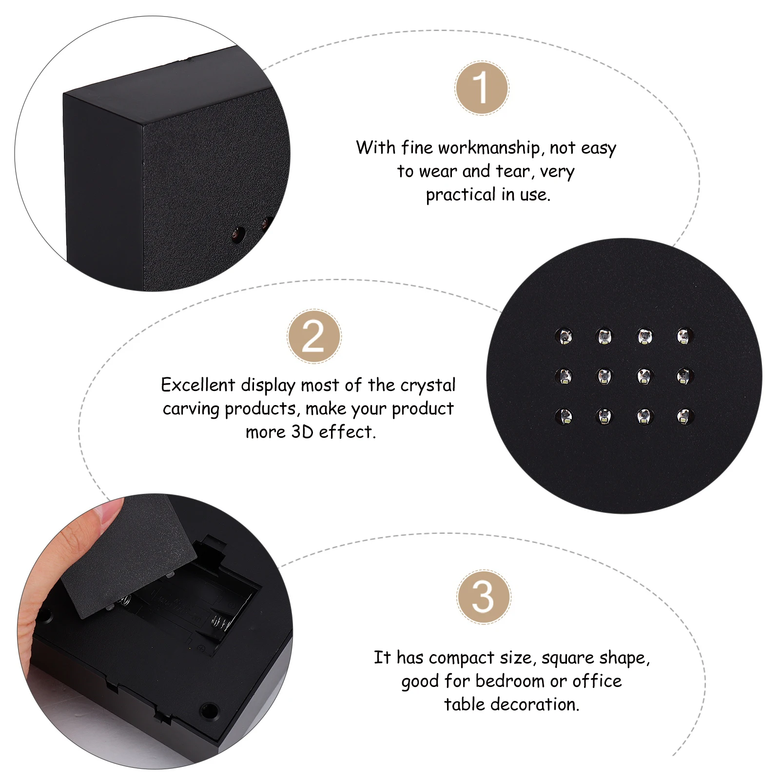 

Led Mahjong Light Base Stand Colorful Crystal Display Holder For Bedroom Office Decor Plastic Lighted Showcase