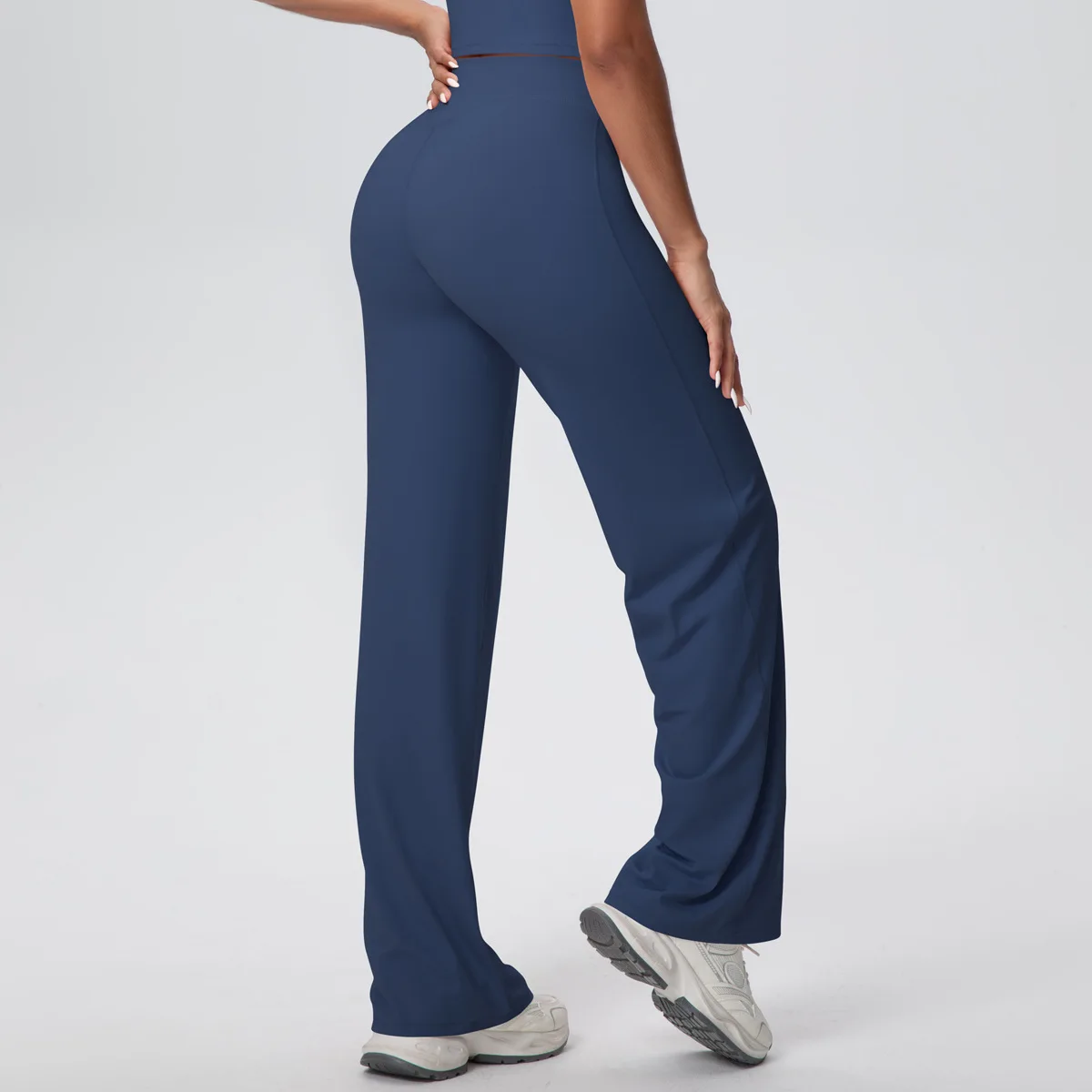 الصلبة اللون فضفاض عارية يشعر اليوغا السراويل عالية الخصر التجفيف السريع رقيقة سروال رصاص تشغيل الجلد ودية تنفس اليوغا السراويل