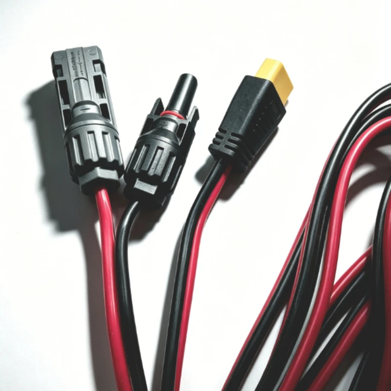 Heavy-Duty 12AWG 300cm XT60 Power Extension Cord with 8 Clips Ideal for Solar Panel and Battery Charging in Vehicles