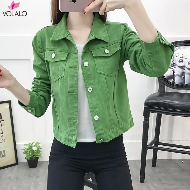 VOLALO 2024 Women Basic Coat Denim Jacket Women Winter Denim Jackets For Women Jeans Jacket Women Denim Coat Casual Outwear